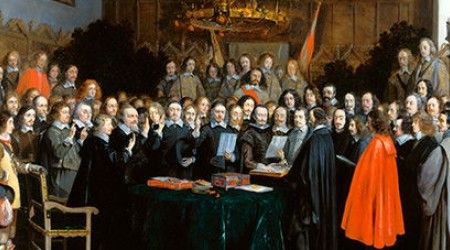 На каком древнем языке в 17 веке составили договоры, названные Вестфальским миром?