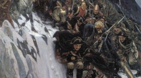 В каком году В. И. Суриков написал картину "Переход Суворова через Альпы"?
