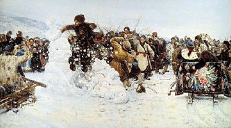 Какая забава изображена на картине Сурикова из собрания Русского музея?