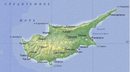 В каком море находится остров Кипр?