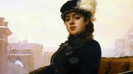 На фоне какого города И. Крамской изобразил даму на картине «Неизвестная»?