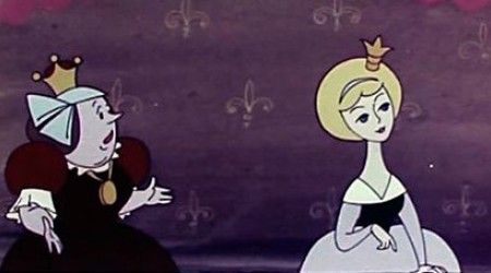 С кем гуляют родители принцессы в саду в мультфильме «Капризная принцесса»?