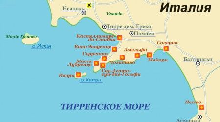 На берегу какого моря стоит Неаполь?