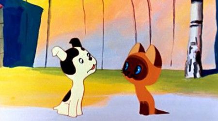 Как зовут щенка в мультфильме «Котенок по имени Гав»?