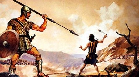 Какой библейский герой победил великана Голиафа?